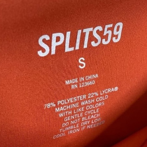 Splits59 Tread High Waist Techflex 7/8 Legging Rum Rust Orange Size Small - Picture 6 of 7